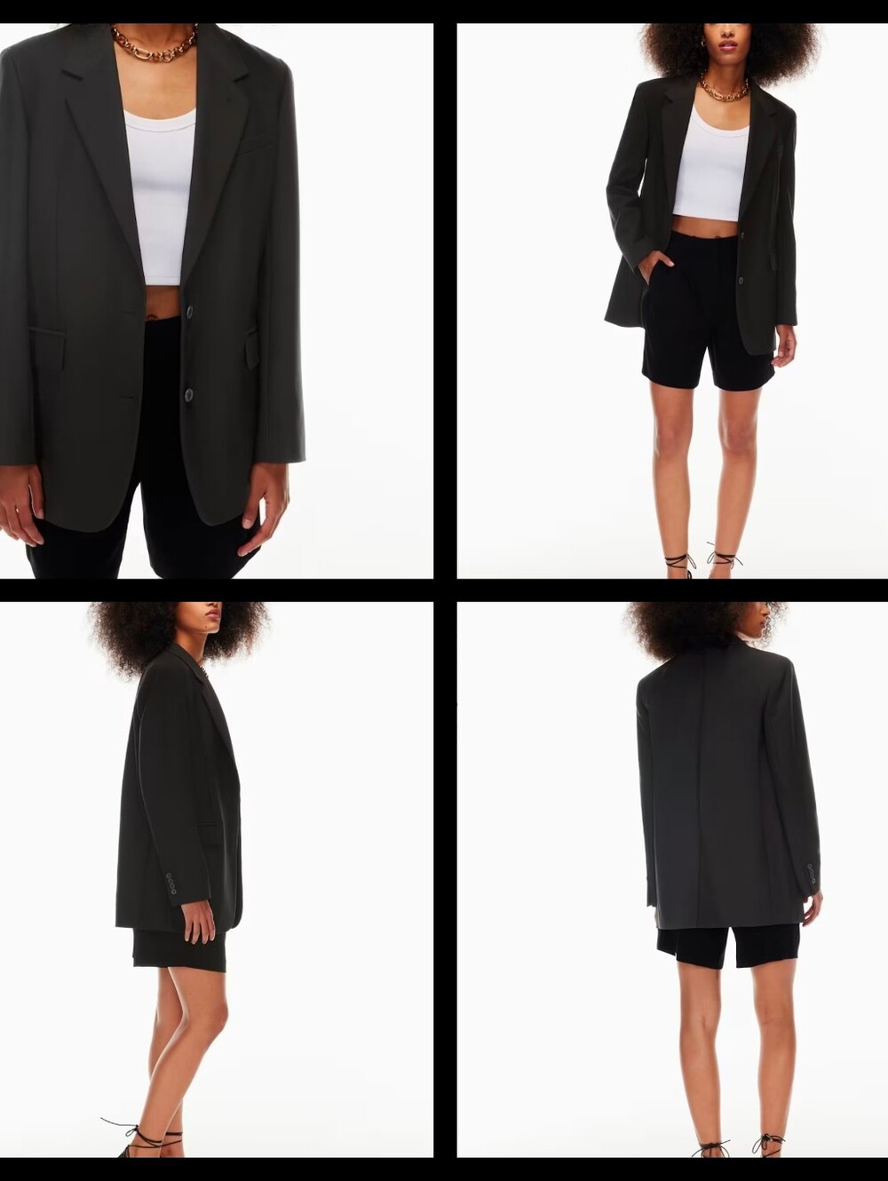 Babaton Black Oversized Single-Button Blazer